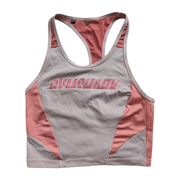 Gymshark Pink Mauve Turbo Racerback Vest Crop Tank Top Size XS - Picture 1 of 8